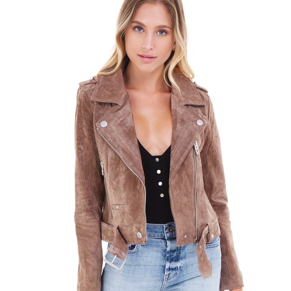BLANKNYC Morning Suede Moto Jacket